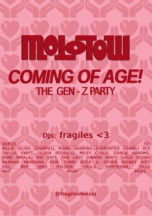 COMING OF AGE! (GEN-Z PARTY)   (Party -   Club)